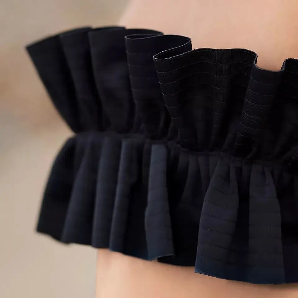 Maillot de Bain à Volants Bandeau Noir Maillot de Bain à Volants Bandeau Noir