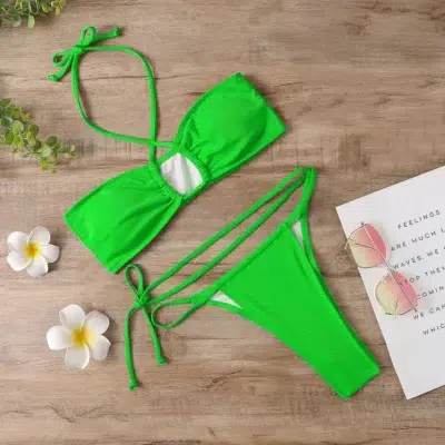 Maillot de Bain Sexy Vert Fluo