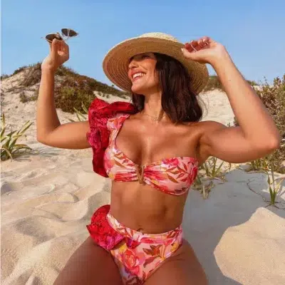 Maillot de Bain Taille Haute Effet Push-Up