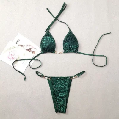 Maillot de bain échancré Léopard Métallisé