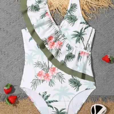 Maillot de Bain Fille Imprimé Tropical