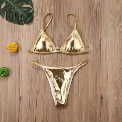 Maillot de Bain Triangle Doré