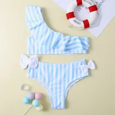 Maillot de Bain Fille à Rayures