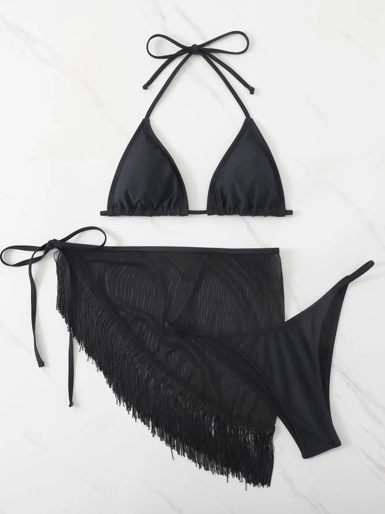 Maillot de Bain Tanga Trois Pièces à Franges Maillot de Bain Tanga Trois Pièces à Franges