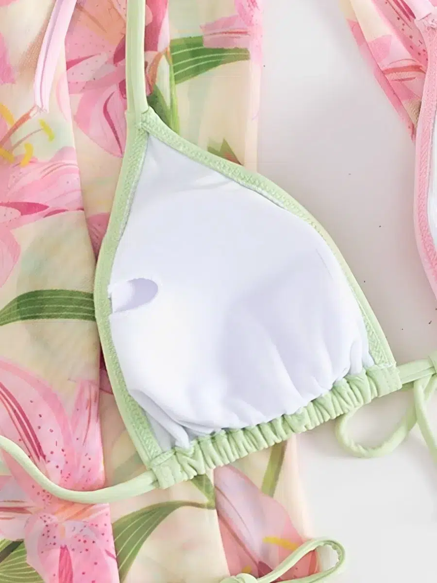 Maillot de Bain Triangle Imprimé Floral Kimono Maillot de Bain Triangle Imprimé Floral Kimono