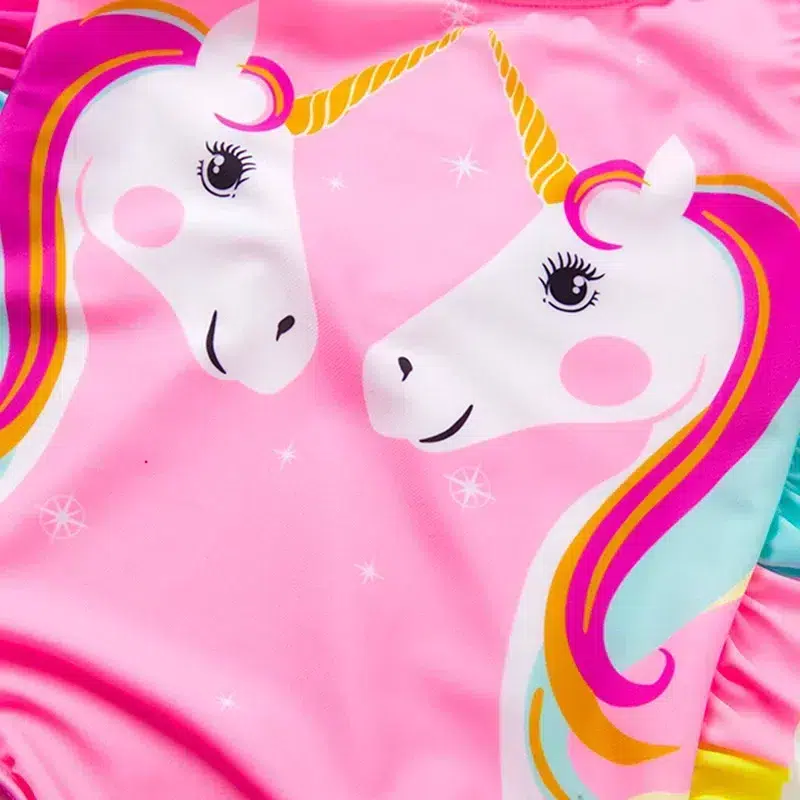 Maillot de Bain Fille à Motif Licorne Maillot de Bain Fille à Motif Licorne