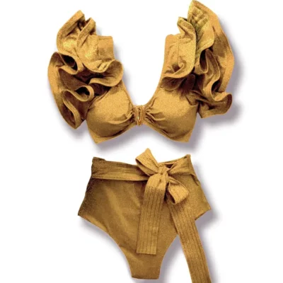 Maillot de Bain Pailleté Doré