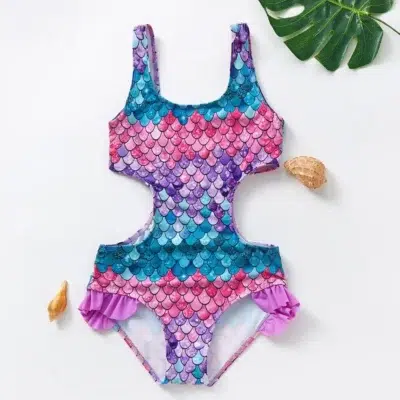 Maillot de Bain Motif Sirène Fille