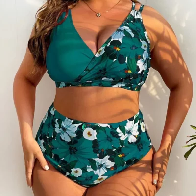 Maillot de Bain Grande Taille à Imprimé Floral