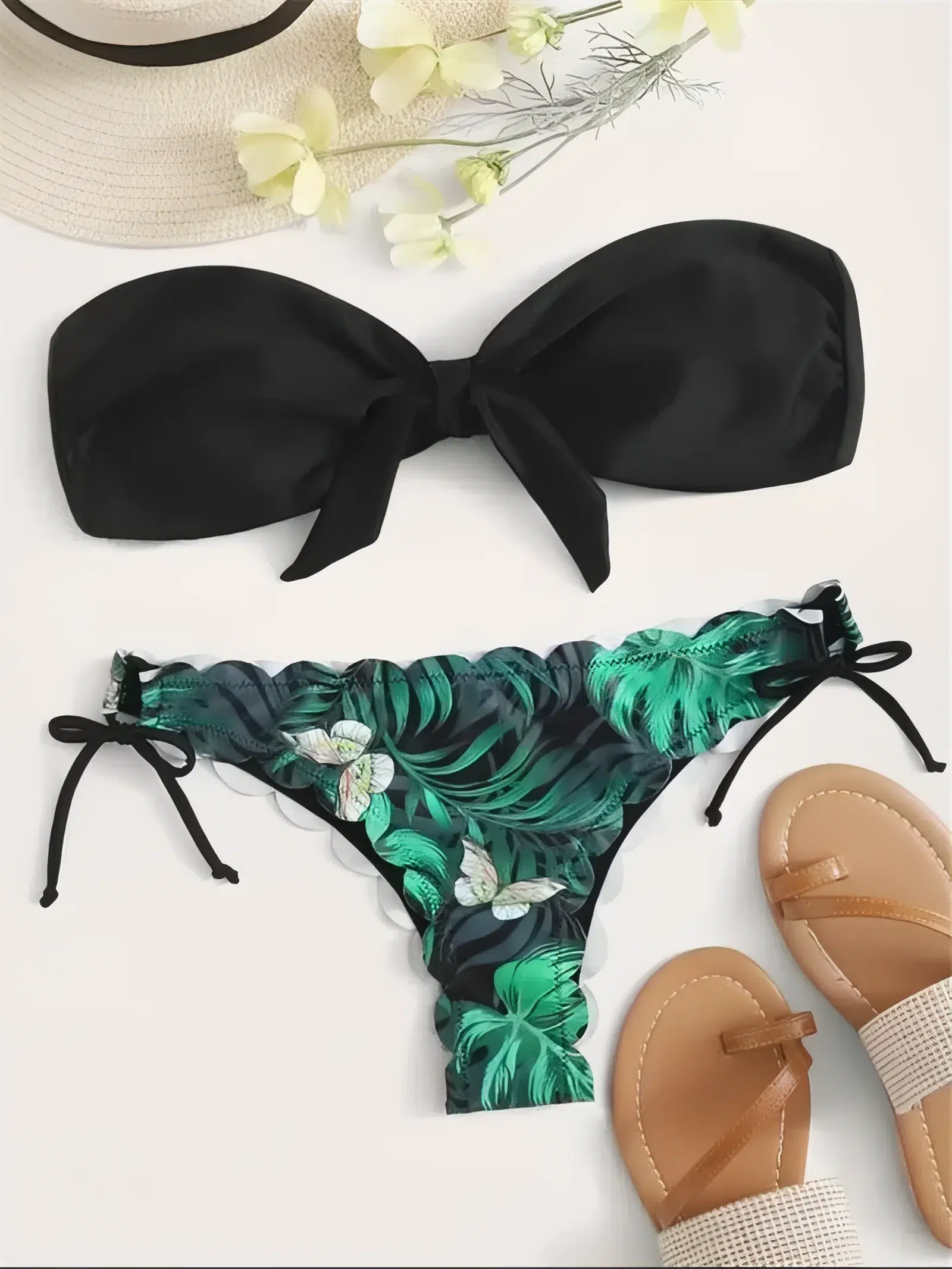 Maillot de Bain Tanga Bandeau Imprimé Tropical Maillot de Bain Tanga Bandeau Imprimé Tropical