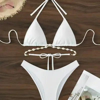 Maillot de Bain Triangle Blanc