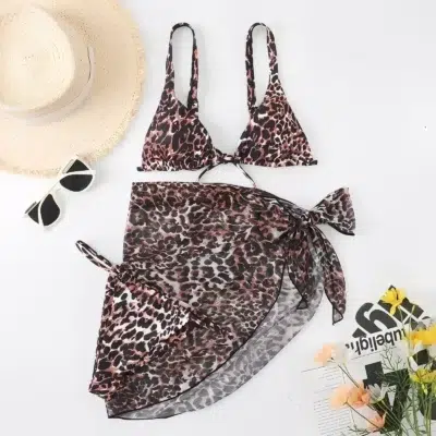 Maillot de bain Imprimé léopard Trois Pièces
