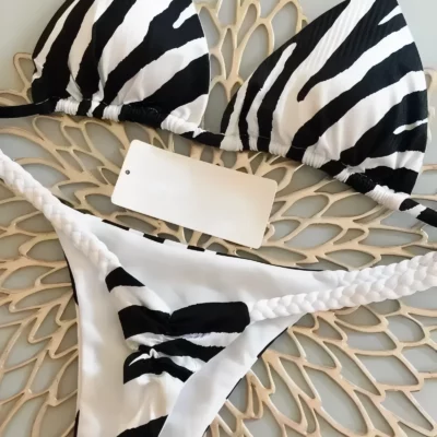 Maillot de Bain String Zèbre